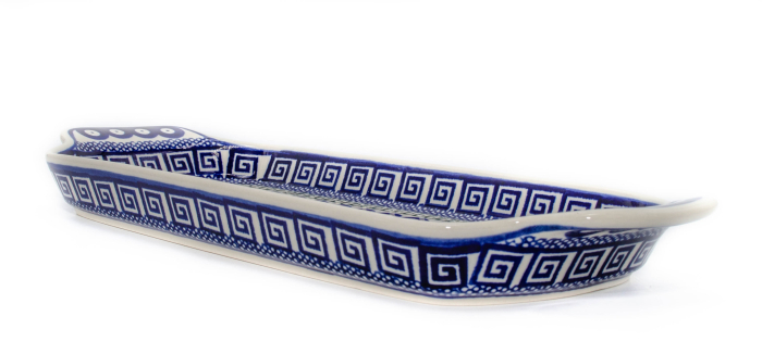 Platou dreptunghiular pentru servire Infinity, ceramica smaltuita, pictat manual, 14,8 x 33,4 cm [3]