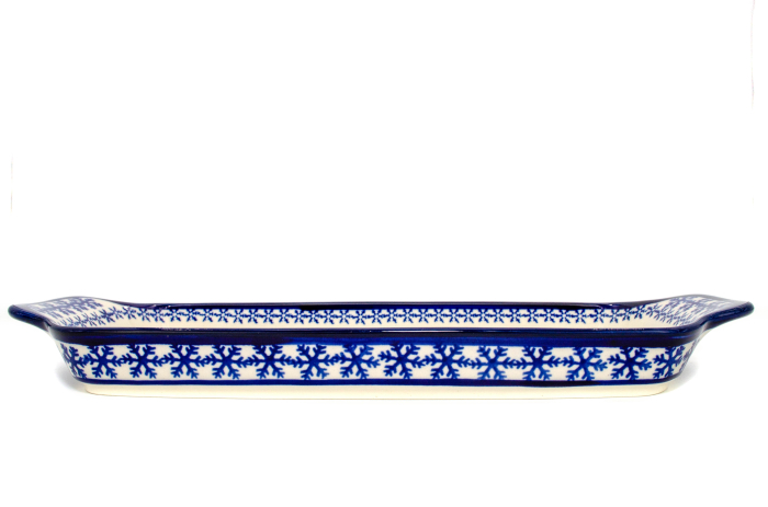 Platou dreptunghiular pentru servire Mistletoe, ceramica smaltuita, pictat manual, 14,8 x 33,4 cm [6]