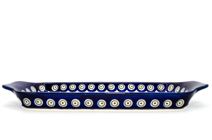 Platou dreptunghiular pentru servire Reindeer, ceramica smaltuita, pictat manual, 14,8 x 33,4 cm [4]