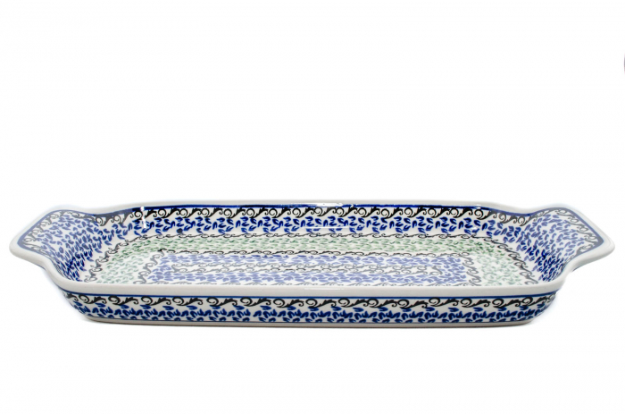 Platou dreptunghiular pentru servire Sweet Dreams, ceramica smaltuita, pictat manual, 14,8 x 33,4 cm [2]