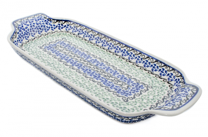 Platou dreptunghiular pentru servire Sweet Dreams, ceramica smaltuita, pictat manual, 14,8 x 33,4 cm [3]
