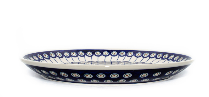 Platou/farfurie suport pentru tort Peacock Eyes, ceramica smaltuita, pictata manual, 33,0 cm [2]