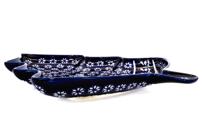 Platou in forma de brad Christmas Night, ceramica smaltuita, pictata manual, 31,50 x 27,8 cm [3]
