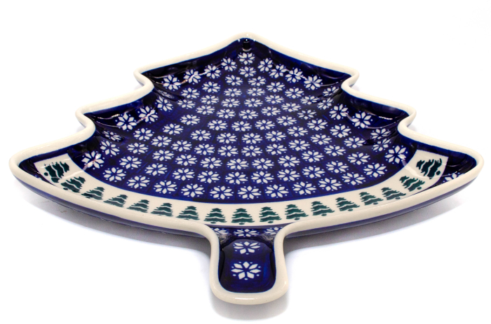 Platou in forma de brad Christmas Tree, ceramica smaltuita, pictata manual, 31,50 x 27,8 cm [5]