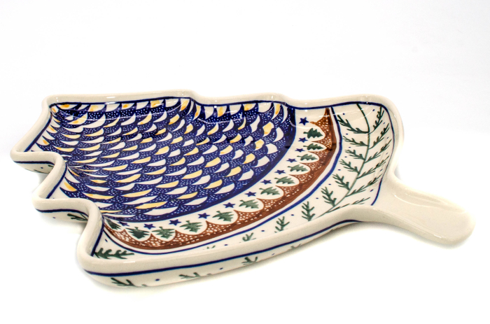 Platou in forma de brad Festiv Season, ceramica smaltuita, pictata manual, 31,50 x 27,8 cm [2]