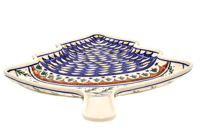 Platou in forma de brad Festiv Season, ceramica smaltuita, pictata manual, 31,50 x 27,8 cm [3]