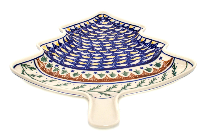 Platou in forma de brad Festiv Season, ceramica smaltuita, pictata manual, 31,50 x 27,8 cm [7]