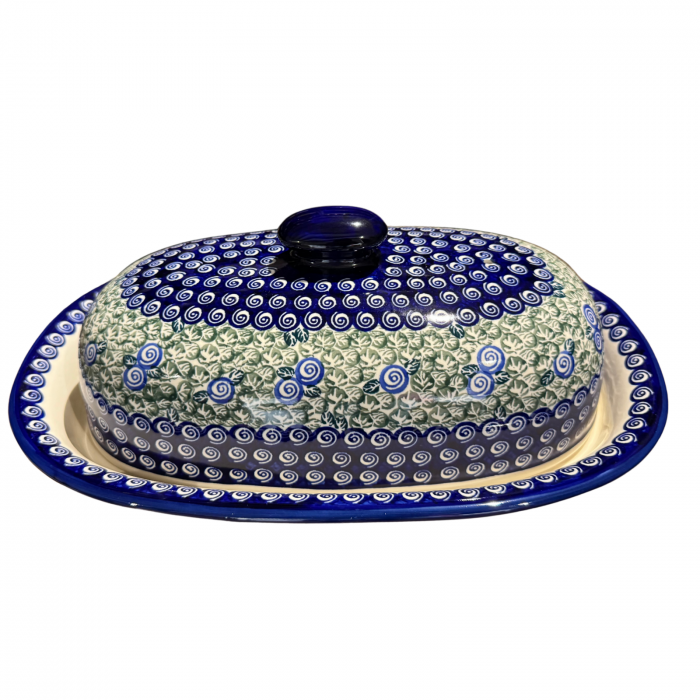 Platou oval cu capac pentru servire Garden Spirals, ceramica smaltuita, pictat manual, 13,5 x 39,5 cm [3]