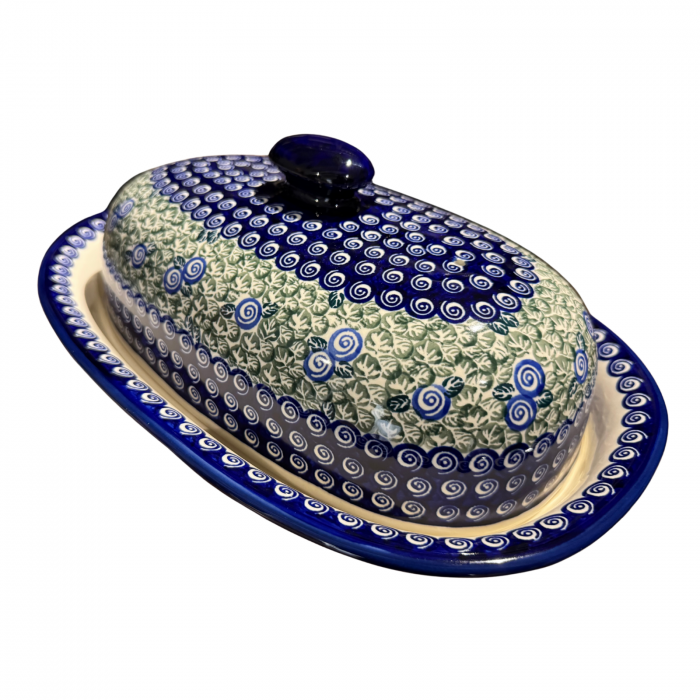 Platou oval cu capac pentru servire Garden Spirals, ceramica smaltuita, pictat manual, 13,5 x 39,5 cm [6]