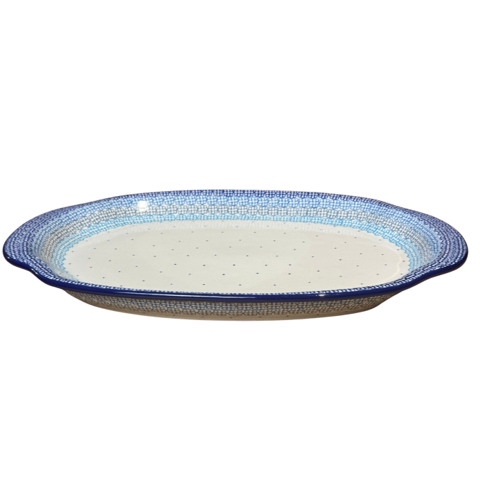 Platou oval, lung, cu manere pentru servire Morning Glory, ceramica smaltuita, pictat manual, 27,0 x 39,0 cm [2]