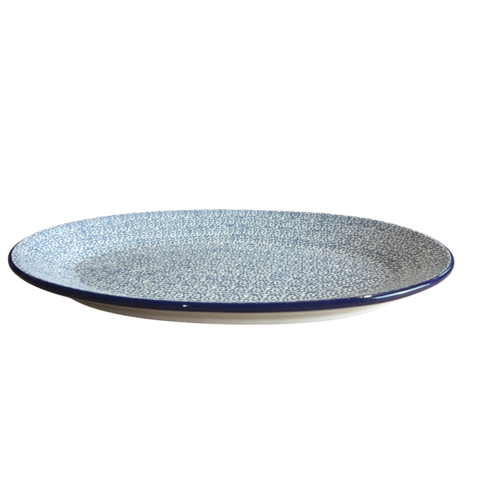 Platou oval, lung, pentru servire Blue Sea, ceramica smaltuita, pictat manual, 22,0 x 37,5 cm [4]