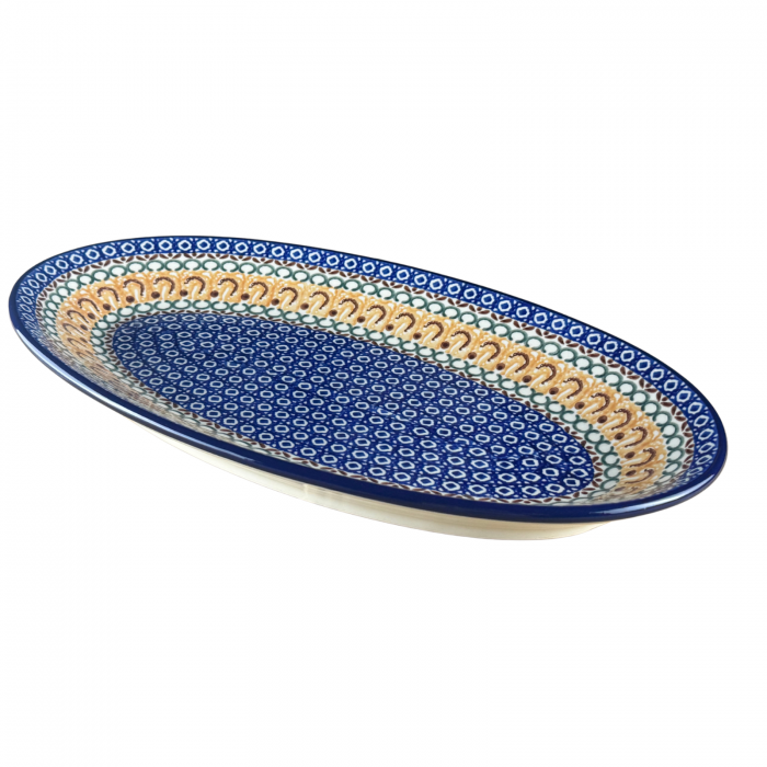 Platou oval, lung, pentru servire Morning Sunrise, ceramica smaltuita, pictat manual, 22,0 x 37,5 cm [6]