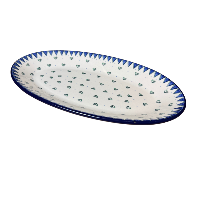 Platou oval, lung, pentru servire Wild Hearts, ceramica smaltuita, pictat manual, 22,0 x 37,5 cm [4]