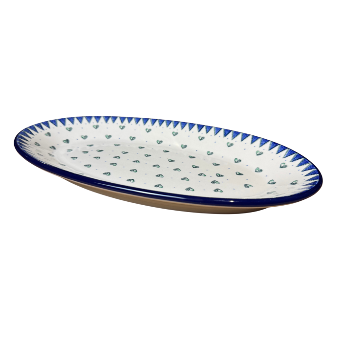 Platou oval, lung, pentru servire Wild Hearts, ceramica smaltuita, pictat manual, 22,0 x 37,5 cm [3]