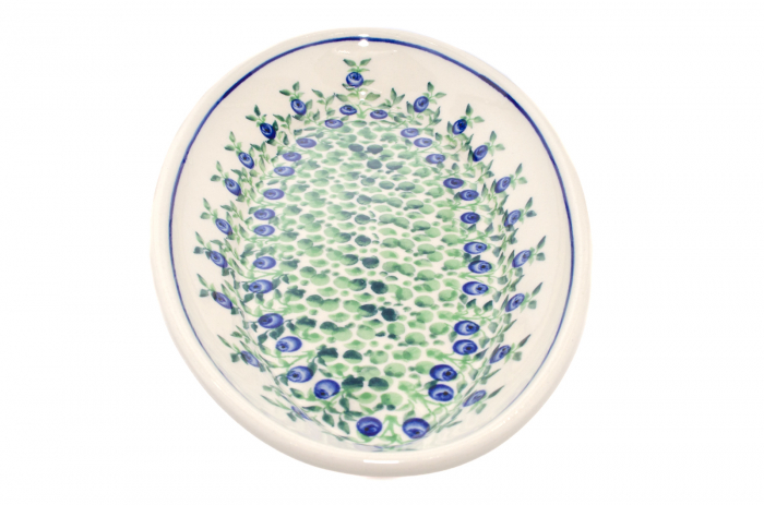Platou oval pentru servire Berries, ceramica smaltuita, pictat manual, 15,7 x 27,0 cm [5]