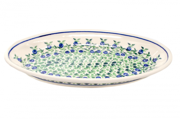 Platou oval pentru servire Berries, ceramica smaltuita, pictat manual, 15,7 x 27,0 cm [4]