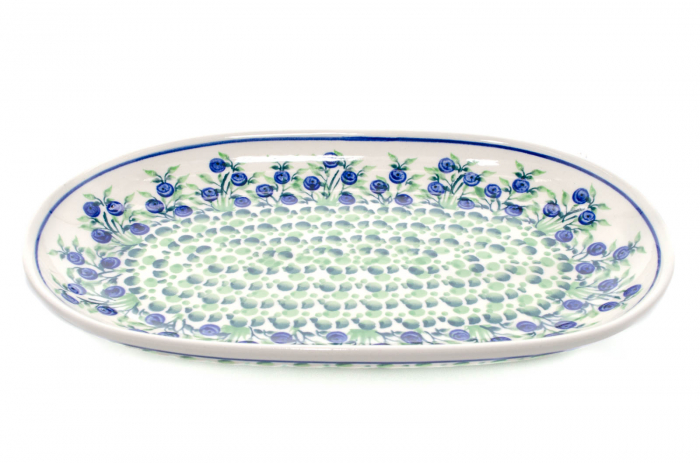 Platou oval pentru servire Berries, ceramica smaltuita, pictat manual, 16,8 x 27,3 cm [5]