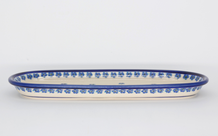 Platou oval pentru servire Blue Dream, ceramica smaltuita, pictat manual, 11,1 x 28,3 cm [4]