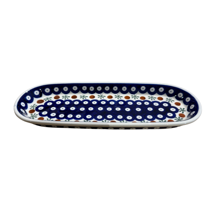 Platou oval pentru servire Blue Eyes Festive, ceramica smaltuita, pictat manual, 11,1 x 28,3 cm [5]