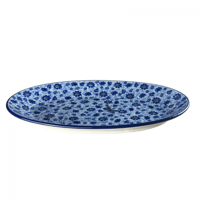Platou oval, lung, pentru servire Butterfly Dance, ceramica smaltuita, pictat manual, 22,0 x 37,5 cm [3]