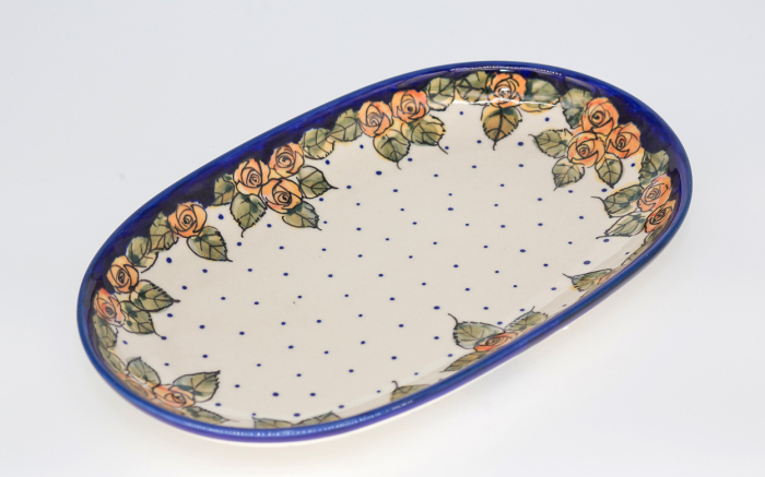 Platou oval pentru servire Emotions, ceramica smaltuita, pictat manual, 16,8 x 27,3 cm [2]