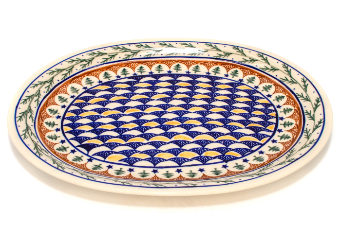 Platou oval pentru servire Festive Season, ceramica smaltuita, pictat manual, 26,7 x 34,0 cm [3]