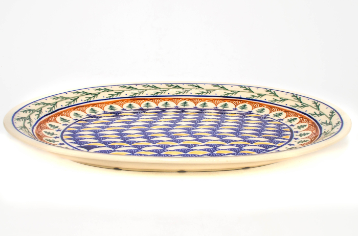 Platou oval pentru servire Festive Season, ceramica smaltuita, pictat manual, 26,7 x 34,0 cm [2]