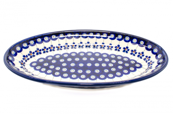 Platou oval pentru servire Floral Peacock, ceramica smaltuita, pictat manual, 15,7 x 27,0 cm [4]