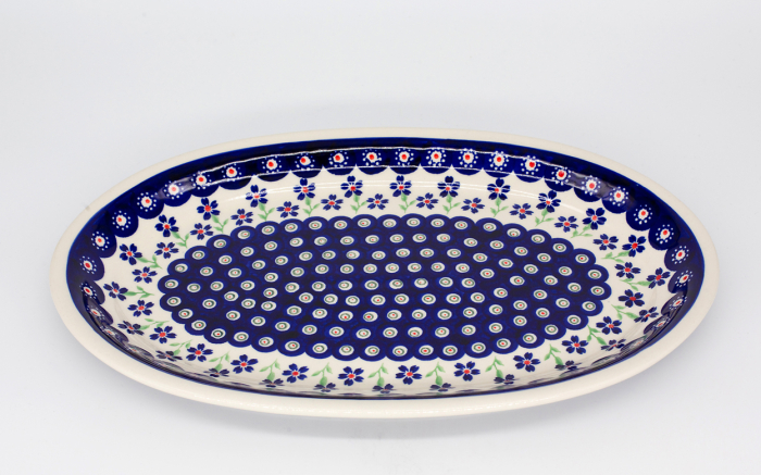 Platou oval pentru servire Hope, ceramica smaltuita, pictat manual, 22,0 x 35,4 cm [2]