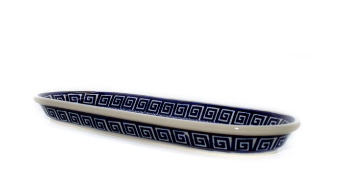 Platou oval pentru servire Infinity, ceramica smaltuita, pictat manual, 11,1 x 28,3 cm [3]