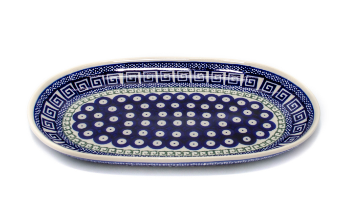 Platou oval pentru servire Infinity, ceramica smaltuita, pictat manual, 16,8 x 27,3 cm [2]