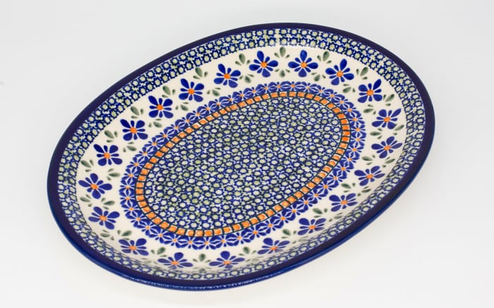 Platou oval pentru servire Joy, ceramica smaltuita, pictat manual, 22,1 x 29,1 cm [2]