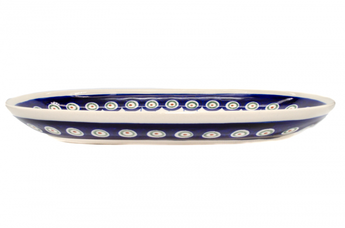 Platou oval pentru servire Peacock Eyes, ceramica smaltuita, pictat manual, 16,8 x 27,3 cm [6]