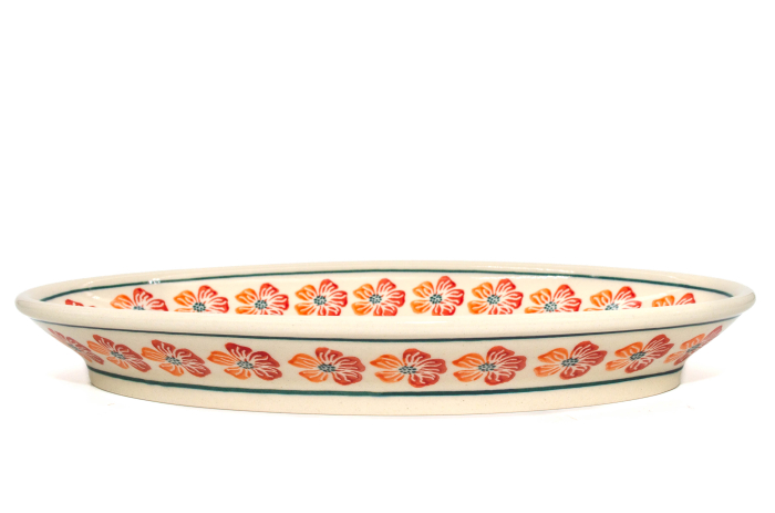 Platou oval pentru servire Poppy Rain, ceramica smaltuita, pictat manual, 15,7 x 27,0 cm [7]