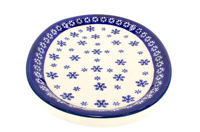 Platou oval pentru servire Snowflakes, ceramica smaltuita, pictat manual, 22,1 x 29,1cm [6]