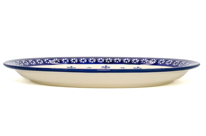 Platou oval pentru servire Snowflakes, ceramica smaltuita, pictat manual, 22,1 x 29,1cm [2]