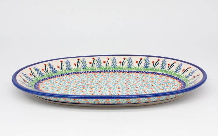 Platou oval pentru servire Summer, ceramica smaltuita, pictat manual, 19,2 x 30,0 cm [2]