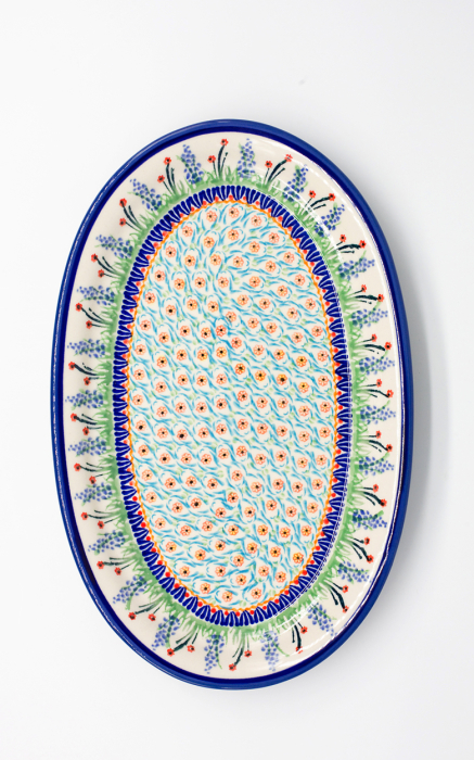 Platou oval pentru servire Summer, ceramica smaltuita, pictat manual, 19,2 x 30,0 cm [4]