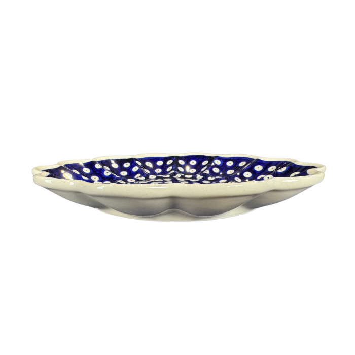 Platou pentru oua Blue Eyes, ceramica smaltuita, pictat manual, 24,0 cm [3]