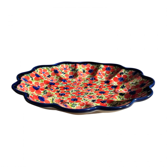Platou pentru oua Fire Poppies, ceramica smaltuita, pictat manual, 24,0 cm [5]