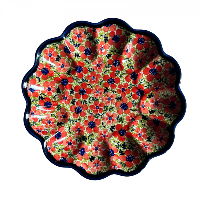 Platou pentru oua Fire Poppies, ceramica smaltuita, pictat manual, 24,0 cm [6]
