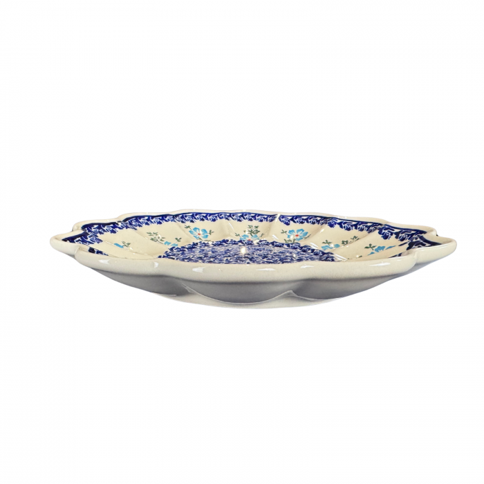 Platou pentru oua Forget-me-nots, ceramica smaltuita, pictat manual, 24,0 cm [4]