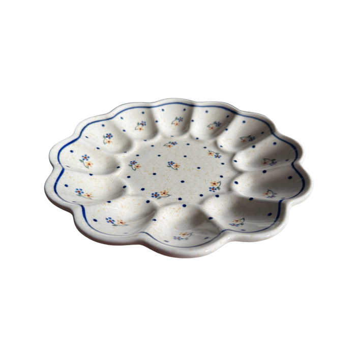 Platou pentru oua Little Flowers, ceramica smaltuita, pictat manual, 24,0 cm [3]