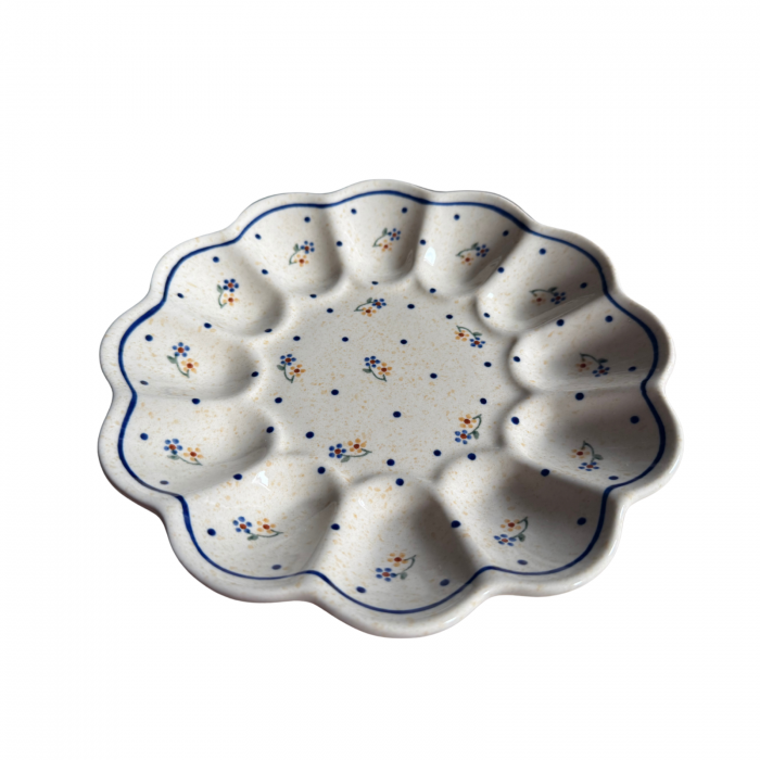 Platou pentru oua Little Flowers, ceramica smaltuita, pictat manual, 24,0 cm [4]