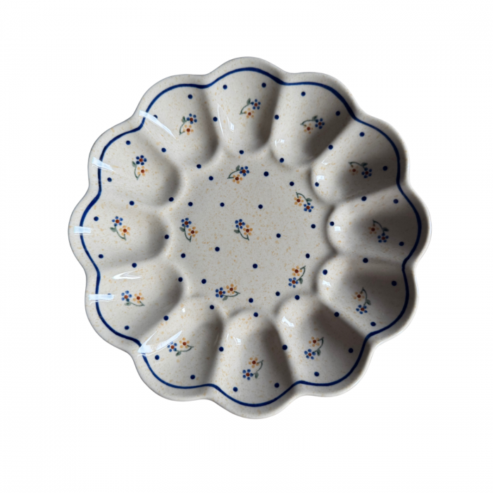 Platou pentru oua Little Flowers, ceramica smaltuita, pictat manual, 24,0 cm [5]
