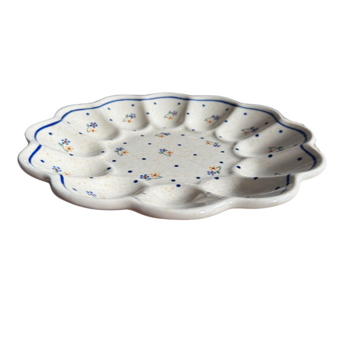Platou pentru oua Little Flowers, ceramica smaltuita, pictat manual, 24,0 cm [6]