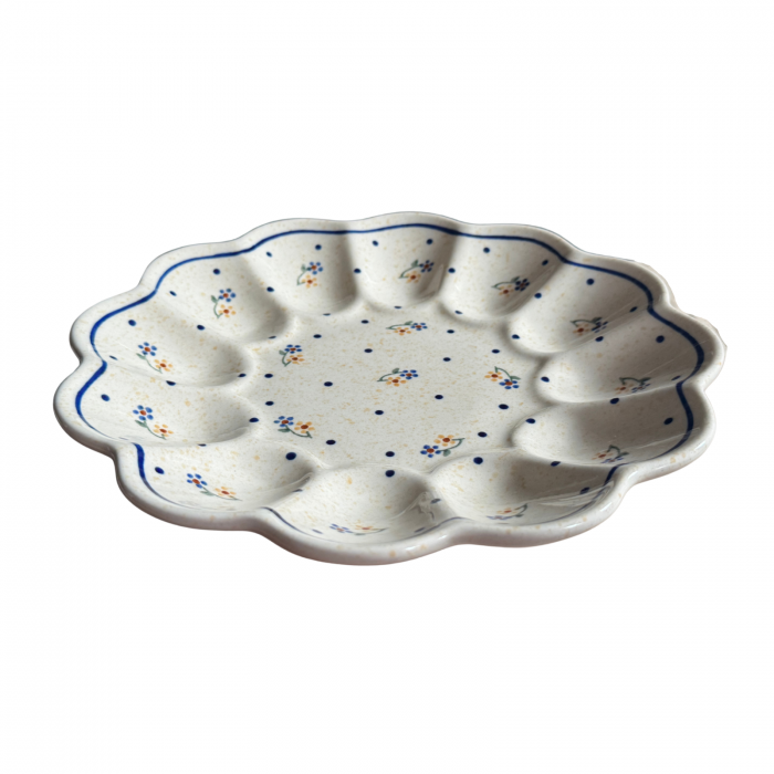 Platou pentru oua Little Flowers, ceramica smaltuita, pictat manual, 24,0 cm [2]