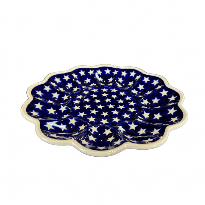 Platou pentru oua Stars, ceramica smaltuita, pictata manual, 24,0 cm [3]