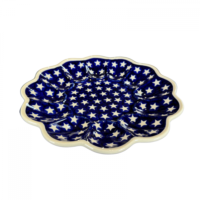 Platou pentru oua Stars, ceramica smaltuita, pictata manual, 24,0 cm [2]