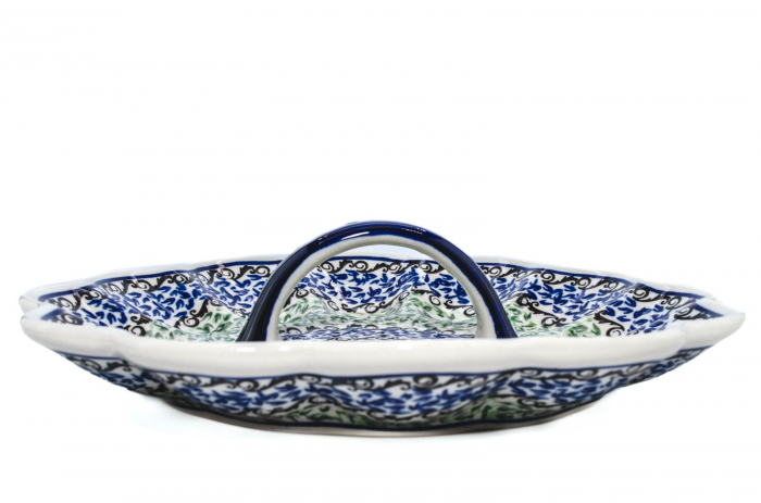 Platou cu maner pentru oua Sweet Dreams, ceramica smaltuita, pictat manual, 24,0 cm [6]